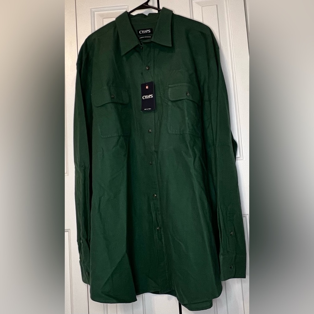 Green men’s Chaps chamois work shirt, BNWT